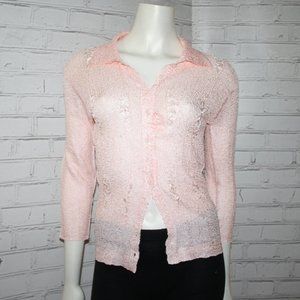 🌷📮 Once Again · Vintage Retro Pink Button-Down · Size Small